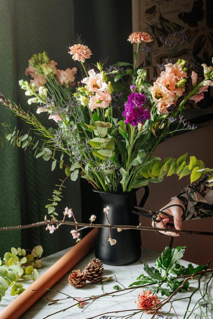 Jarrón con flores